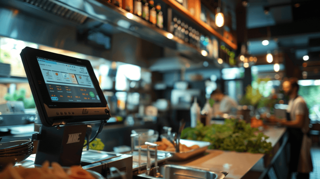 Best POS system for small restaurants on a budget showing modern restaurant checkout with POS screen and order dashboard